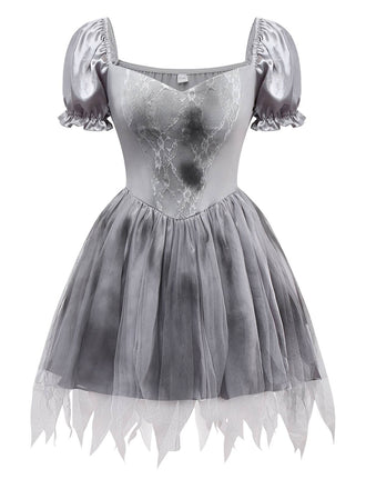 Robe tutu grise style mariée fantôme zombie des années 1950