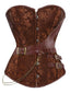 Corset en cuir jacquard floral style steampunk des années 1980