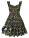 [Prévente] [Grande taille] Robe noire fleur manches volantées années 1960