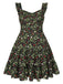 [Prévente] [Grande taille] Robe noire fleur manches volantées années 1960