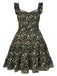 [Prévente] [Grande taille] Robe noire fleur manches volantées années 1960