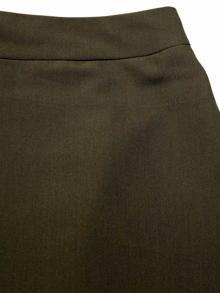 [Prévente] 2PCS Gilet vert olive et jupe crayon années 1960