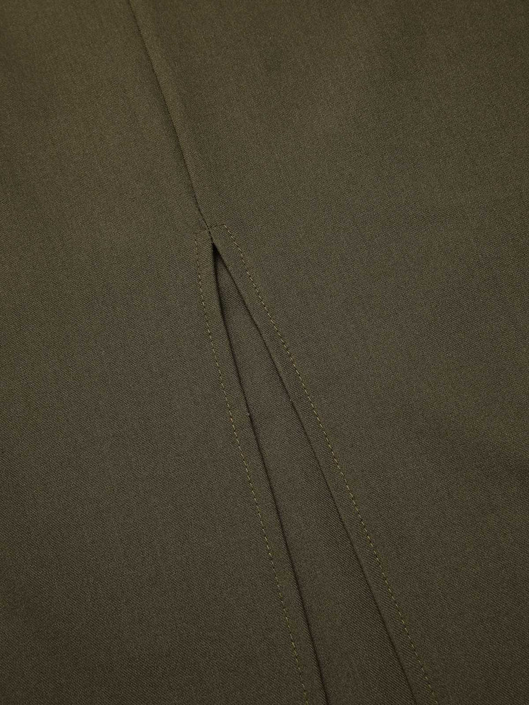 [Prévente] 2PCS Gilet vert olive et jupe crayon années 1960