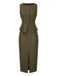 [Prévente] 2PCS Gilet vert olive et jupe crayon années 1960