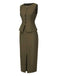 [Prévente] 2PCS Gilet vert olive et jupe crayon années 1960