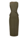 [Prévente] 2PCS Gilet vert olive et jupe crayon années 1960
