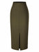 [Prévente] 2PCS Gilet vert olive et jupe crayon années 1960
