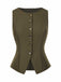 [Prévente] 2PCS Gilet vert olive et jupe crayon années 1960