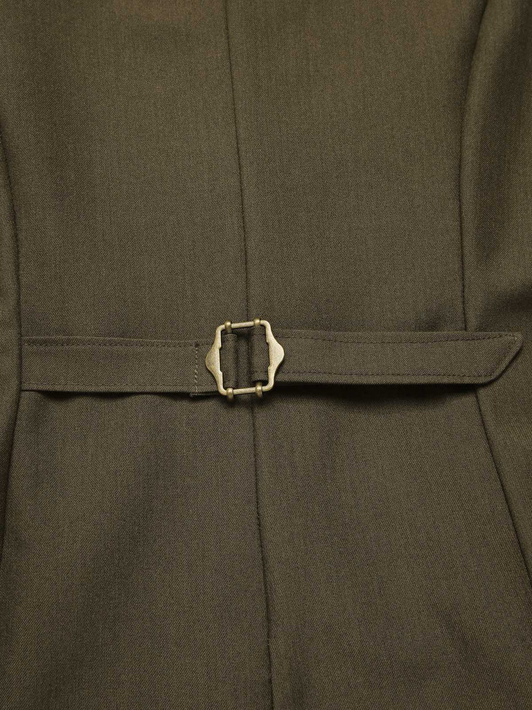 [Prévente] 2PCS Gilet vert olive et jupe crayon années 1960