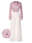 [Prévente] Combinaison rose en satin avec col à nœud années 1930