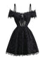 Robe d'Halloween texturée en toile d'araignée et croix des années 1950
