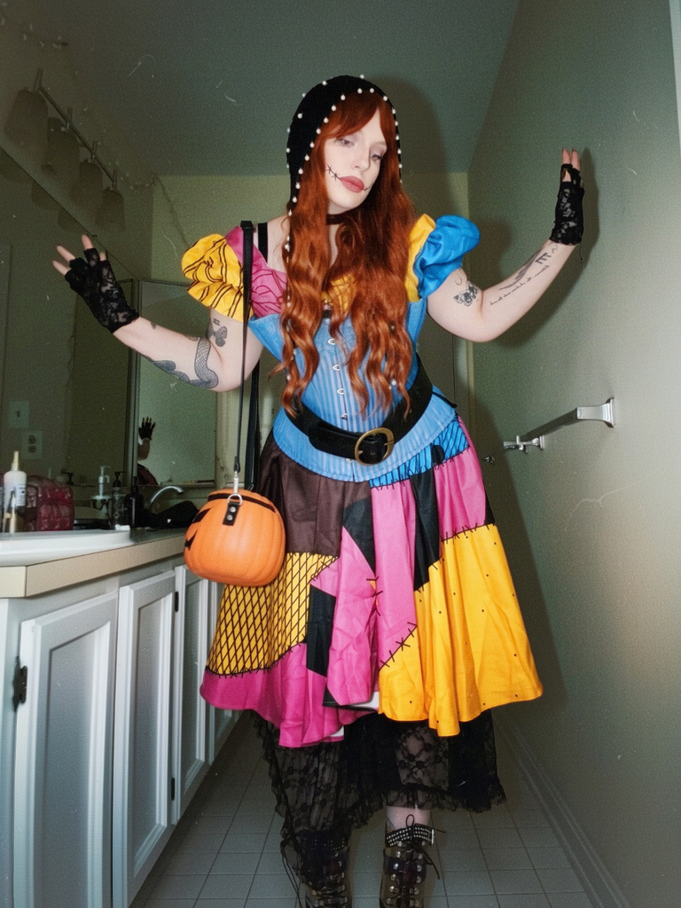 Robe de Sally The Nightmare multicolore années 1950