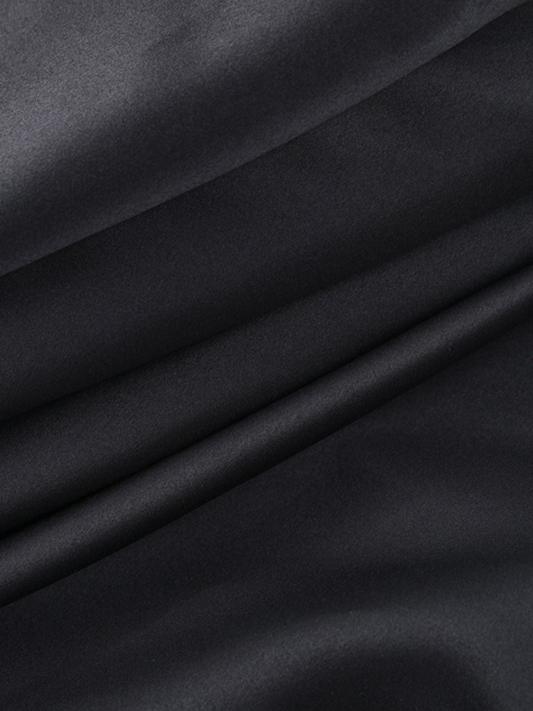 2PCS Robe noire cache-cœur et bouffante en dentelle années 1960