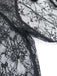 2PCS Robe noire cache-cœur et bouffante en dentelle années 1960