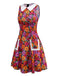 [Prévente] Robe violette à poches et col claudine marguerites des années 1960