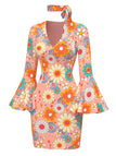 [Prévente] Robe multicolore hippie marguerites nnées 1960