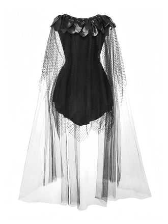 Robe noire en maille punk devil batte années 1980