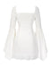 [Prévente] Robe blanche manches évasées et froncées en dentelle des années 1960