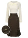 [Prévente] Robe crayon marron et col contrasté années 1960