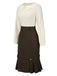 [Prévente] Robe crayon marron et col contrasté années 1960