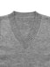 2PCS Haut et jupe en tricot gris à col en V années 1960