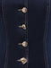 Gilet en jean bleu boutonné à col carré des années 1950