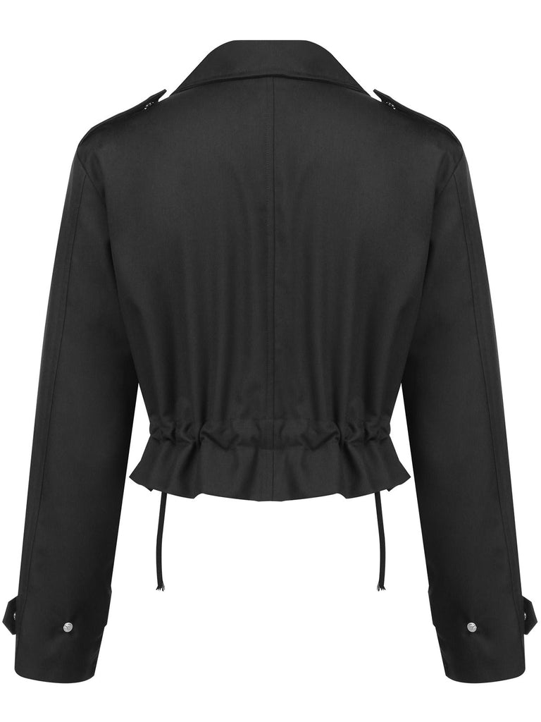 [Prévente] Veste noire à poches et revers à plis creux années 1950
