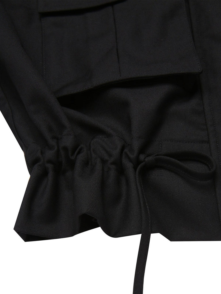 [Prévente] Veste noire à poches et revers à plis creux années 1950