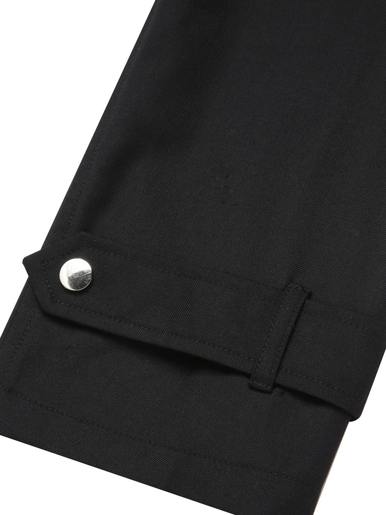 [Prévente] Veste noire à poches et revers à plis creux années 1950