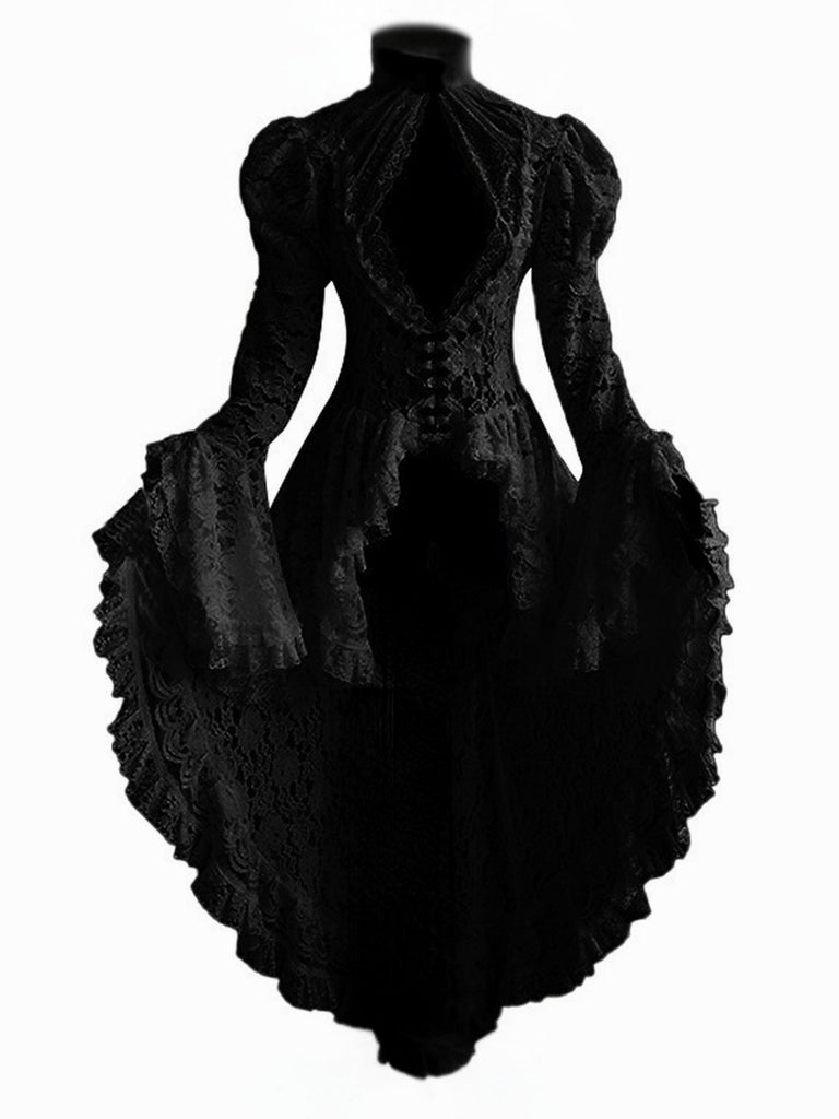 Robe victorienne blanche en dentelle à manches gigot des années 1980