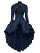 [Prévente] Robe victorienne bleu foncé en dentelle à manches gigot des années 1980