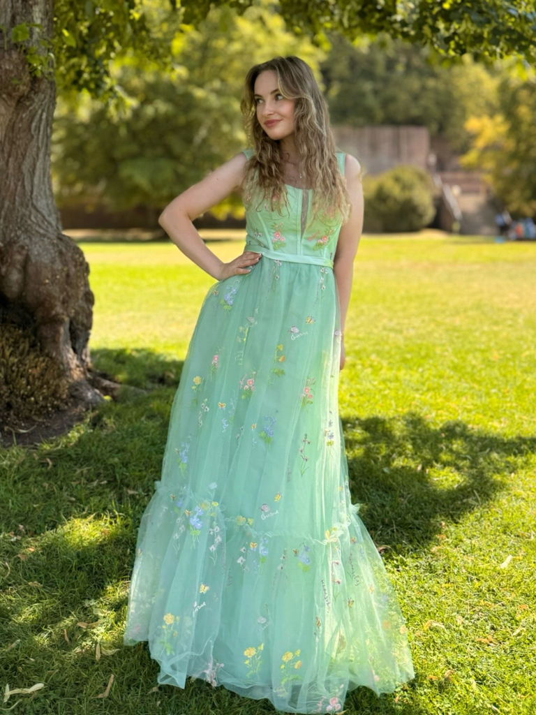 Robe en maille florale à lacets et baleines des années 1930