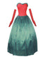 Robe bustier verte à pois style Grinch Martha Cosplay des années 1930