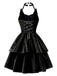 [Prévente] Robe en cuir noire fille chat Halloween années 1950