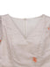 Robe multicolore à fleurs col en V manches lanternes années 1950