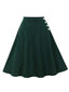 Jupe à poches et boutons latéraux unis des années 1950