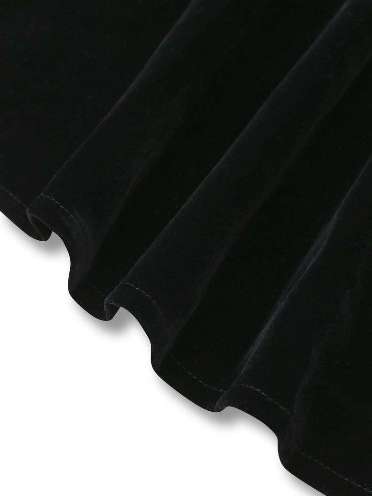 Manteau à col montant en velours noire années 1950
