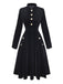Manteau à col montant en velours noire années 1950