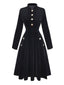 Manteau à col montant en velours noire années 1950