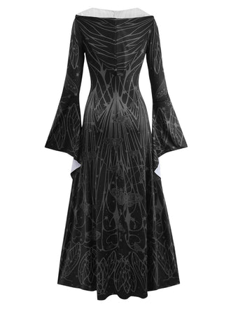 Robe gothique à capuche à manches chauve-souris années 1980