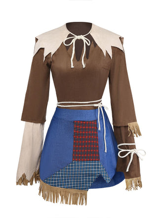 2PCS Ensemble d'épouvantails d'Halloween marron des années 1960