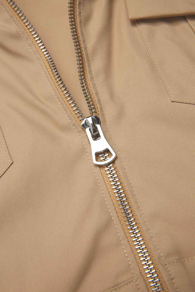 [Pré-vente] 2PCS Veste patchwork à carreaux et jupe plissée kaki et marron années 1960