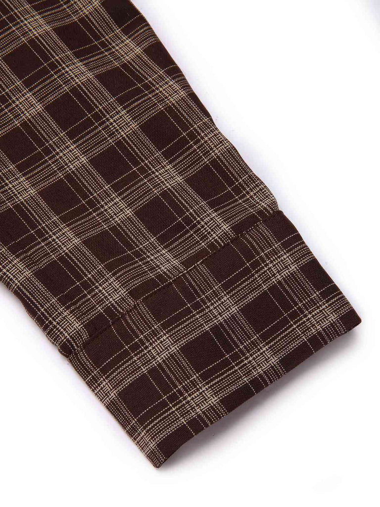 [Pré-vente] 2PCS Veste patchwork à carreaux et jupe plissée kaki et marron années 1960