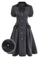 [Pré-vente] Robe bouffante grise à pois floqués années 1950