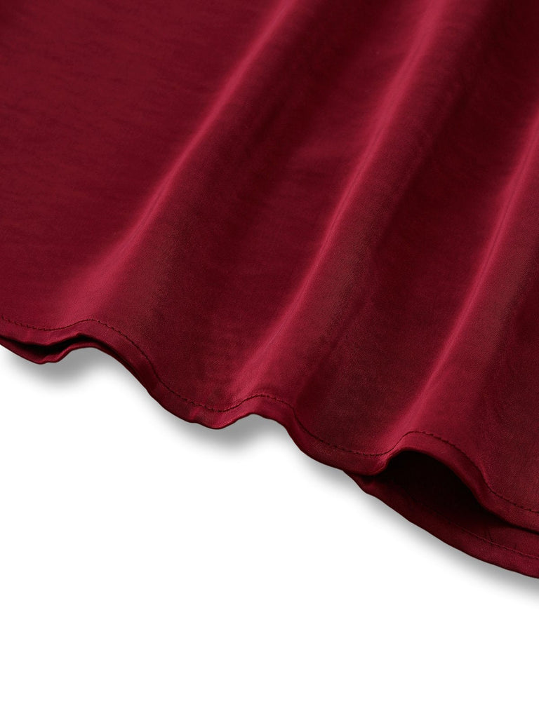 [Prévente] 2PCS chemisier rouges à col noué et jupe à carreaux des années 40