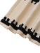 Combinaison beige à col en V profond et imprimé ethnique des années 1970