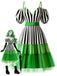 [Prévente] Robe vert fluo rayée à bretelles en dentelle années 1950