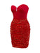 [Pré-vente] Robe moulante rouge bustier à paillettes et perles des années 1960