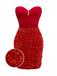 [Pré-vente] Robe moulante rouge bustier à paillettes et perles des années 1960