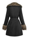 Manteau à col en fausse fourrure revers et ceinture années 1950